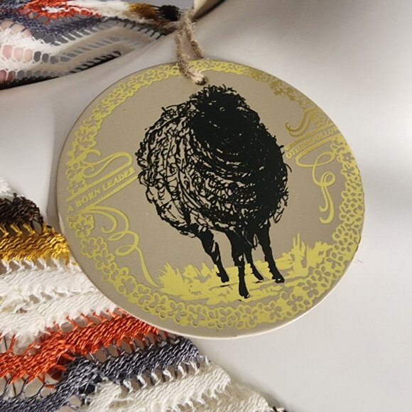 NWT BLACK SHEEP Red White Long Sleeve Fringe Knit Dress Womens Size M Medium - Picture 6 of 8